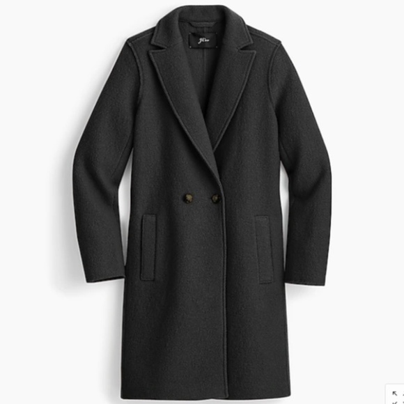 J.Crew Daphne Topcoat in Italian Boiled Wool - Black - Picture 3 of 5